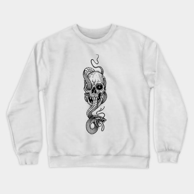 Snake and Skull Crewneck Sweatshirt by btcillustration